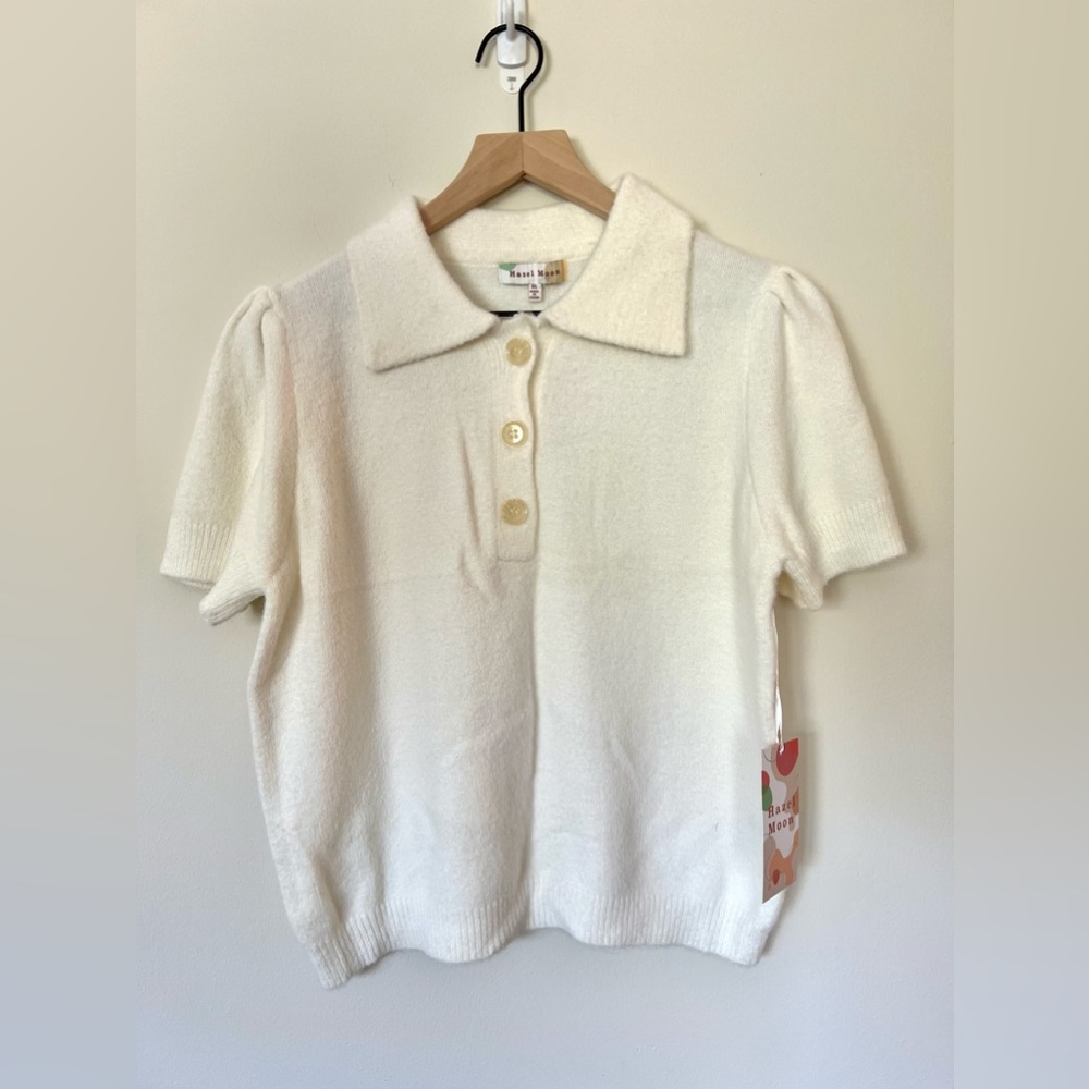 NWT Hazy Moon Sweater Shorts Sleeve Top